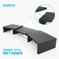 BAMEOS Monitor Stand Computer Riser Desk Organizer Stand Desktop Printer Stand for Laptop Computer Storage Shelf & Screen Holder (Sector-Dual)