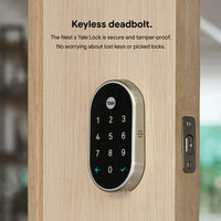 Google Nest x Yale Lock - Tamper-Proof Smart Lock for Keyless Entry - Keypad Deadbolt Lock for Front Door - Satin Nickel