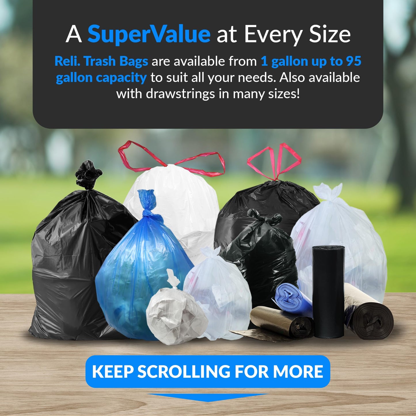 Reli. 55-60 Gallon Trash Bags Heavy Duty | 150 Bags | 50-60 Gallon | Large Black Garbage Bags | Made in USA