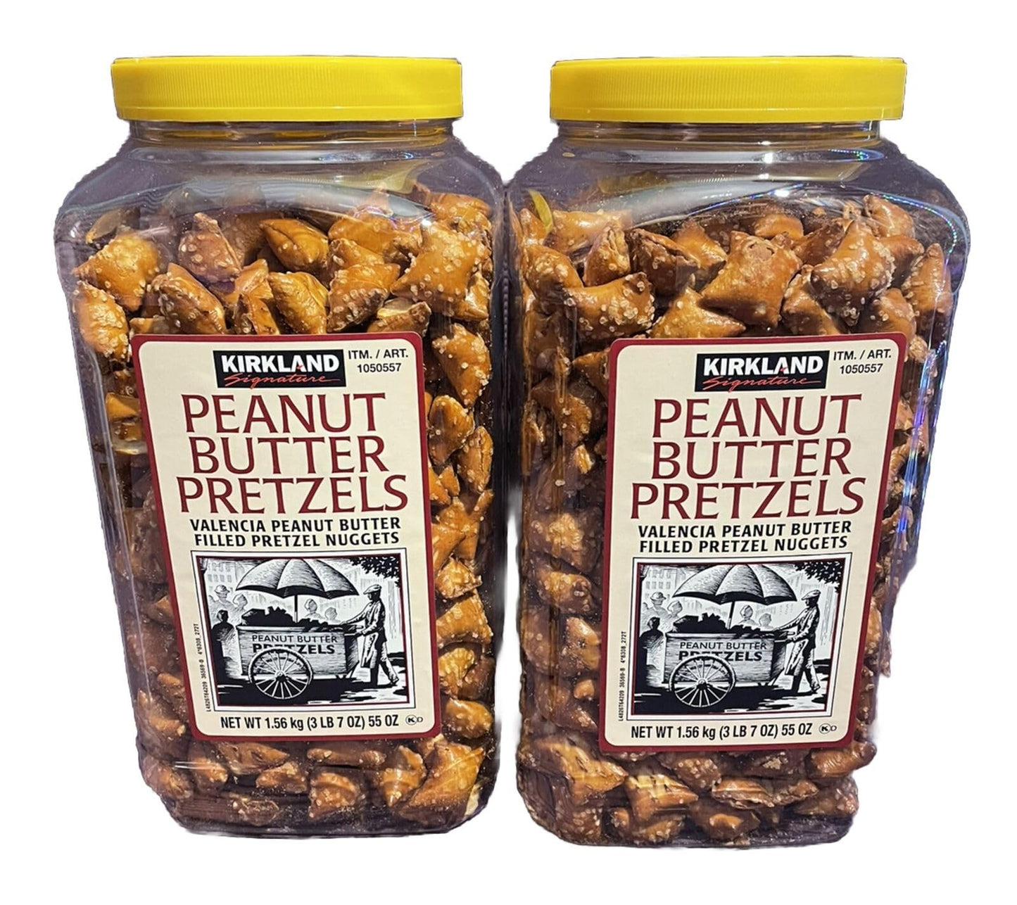 Kirkland Peanut Butter Pretzels, Pack of 2, Bundled with Lang's Recipe Card, Valencia Peanut Butter Filled Pretzel Nuggets, 6.8lbs