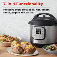 Instant Pot Duo 7-in-1 Mini Electric Pressure Cooker, Slow Rice Cooker, Steamer, Sauté, Yogurt Maker, Warmer & Sterilizer, Includes Free App with over 1900 Recipes, Stainless Steel, 3 Quart