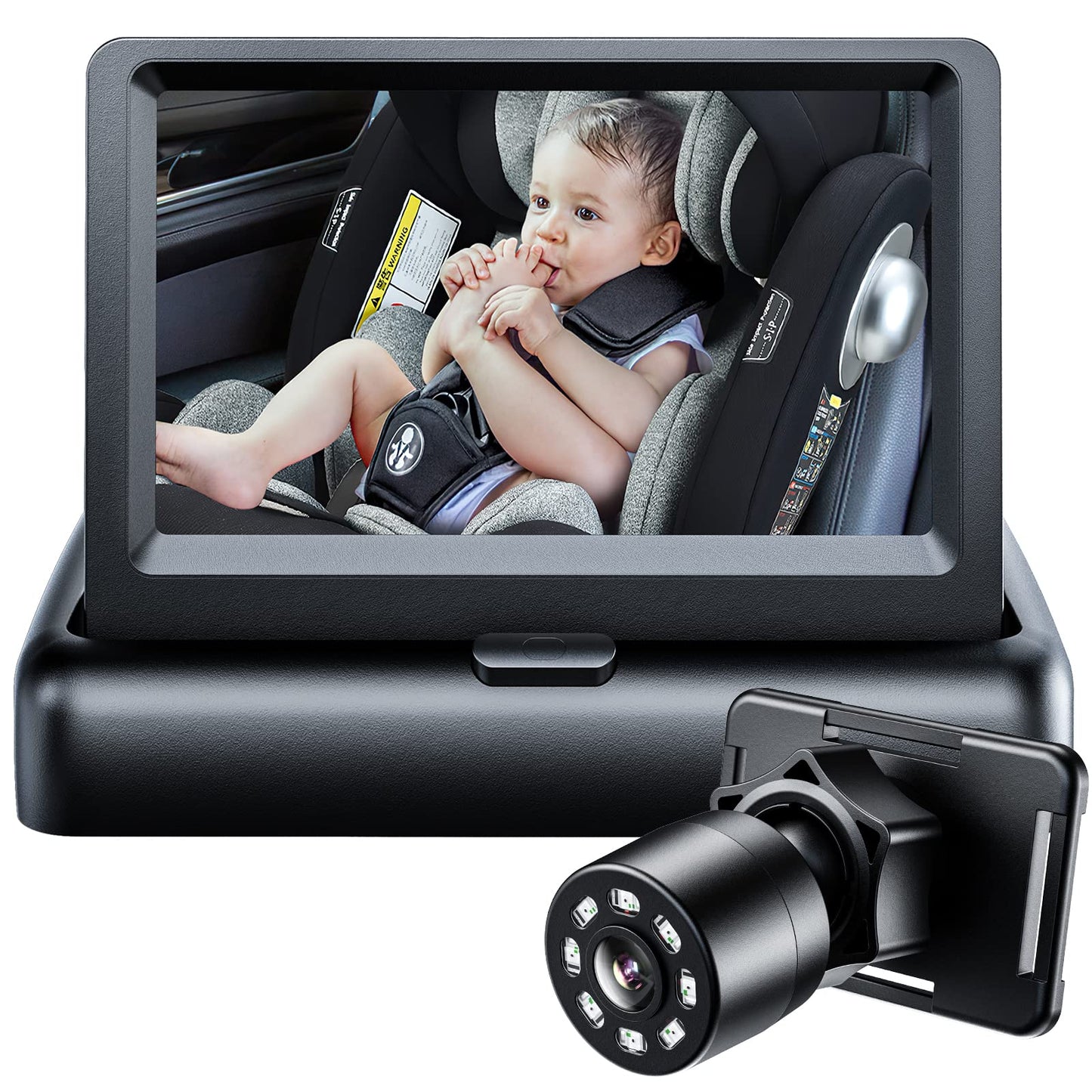 Itomoro Baby Car Mirror, View Infant in Rear Facing Seat with Wide Crystal Clear View,360° Rotation Plug and Play Easy Install baby car monitor 1080p