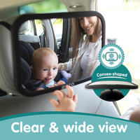 Onco Baby Car Mirror Rear Facing - Double Award-Winning Car Mirror for Baby, 100% Shatterproof Baby Mirror for Car Journeys, Shakeproof Car Seat Mirror for Baby Rear Facing, Universal Car Mirror Baby