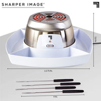 SHARPER IMAGE Electric Tabletop S'mores Maker for Indoors, 6-Piece Set, Includes 4 Skewers & 4 Serving Compartments, Easy Cleaning & Storage, Tabletop Marshmallow Roaster, Family Fun For Kids Adults