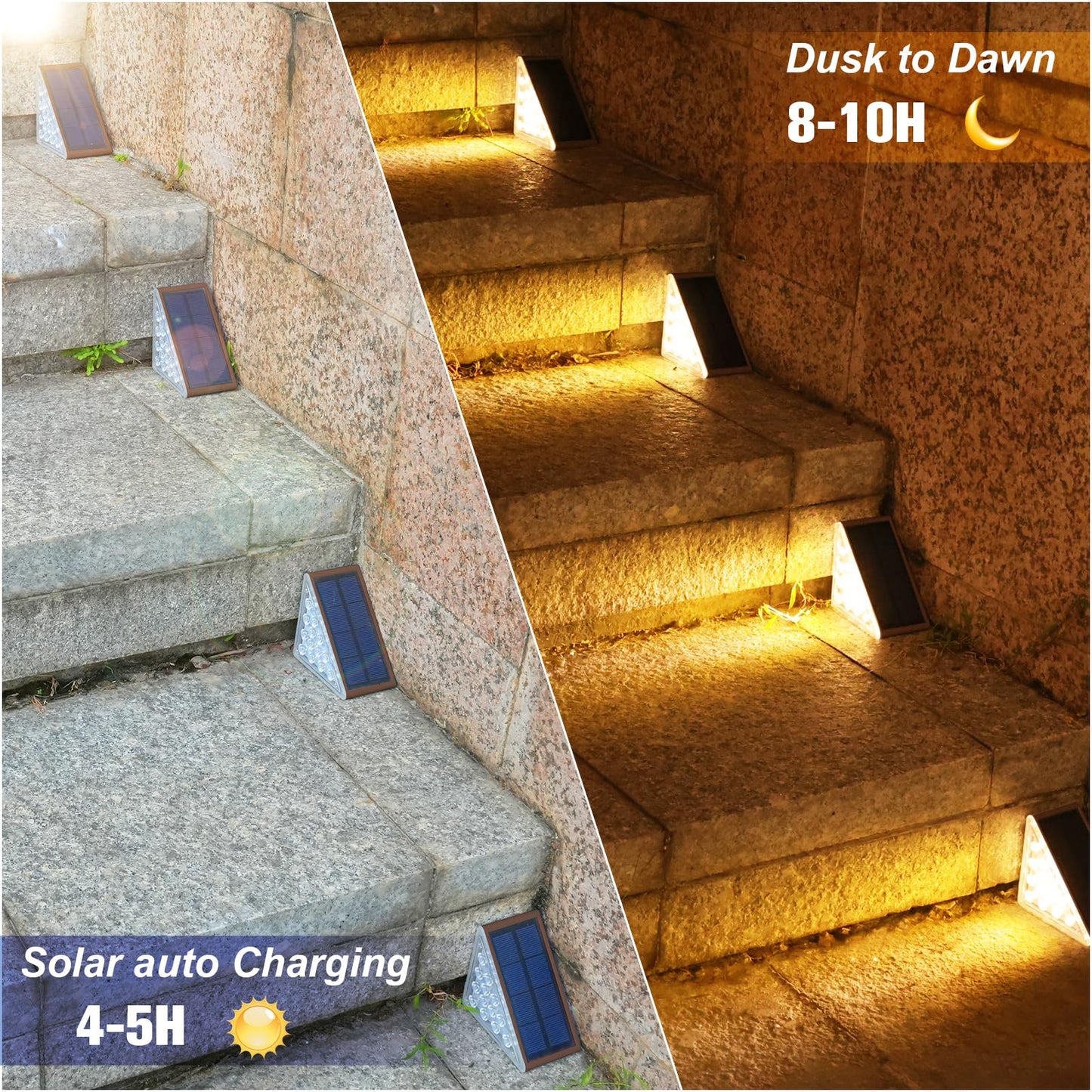 VOLISUN Solar Step Lights Outdoor Waterproof, LED Outdoor Stair Lights, Solar Step Light for Outside, Solar Deck Lights Outdoor Decor for Stair,Front Porch and Patio(Brown,6 Pack)