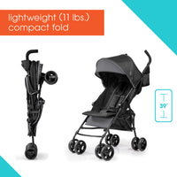 Summer Infant, 3D Mini Convenience Stroller – Lightweight Stroller with Compact Fold MultiPosition Recline Canopy with Pop Out Sun Visor and More – Umbrella Stroller for Travel and More, Gray