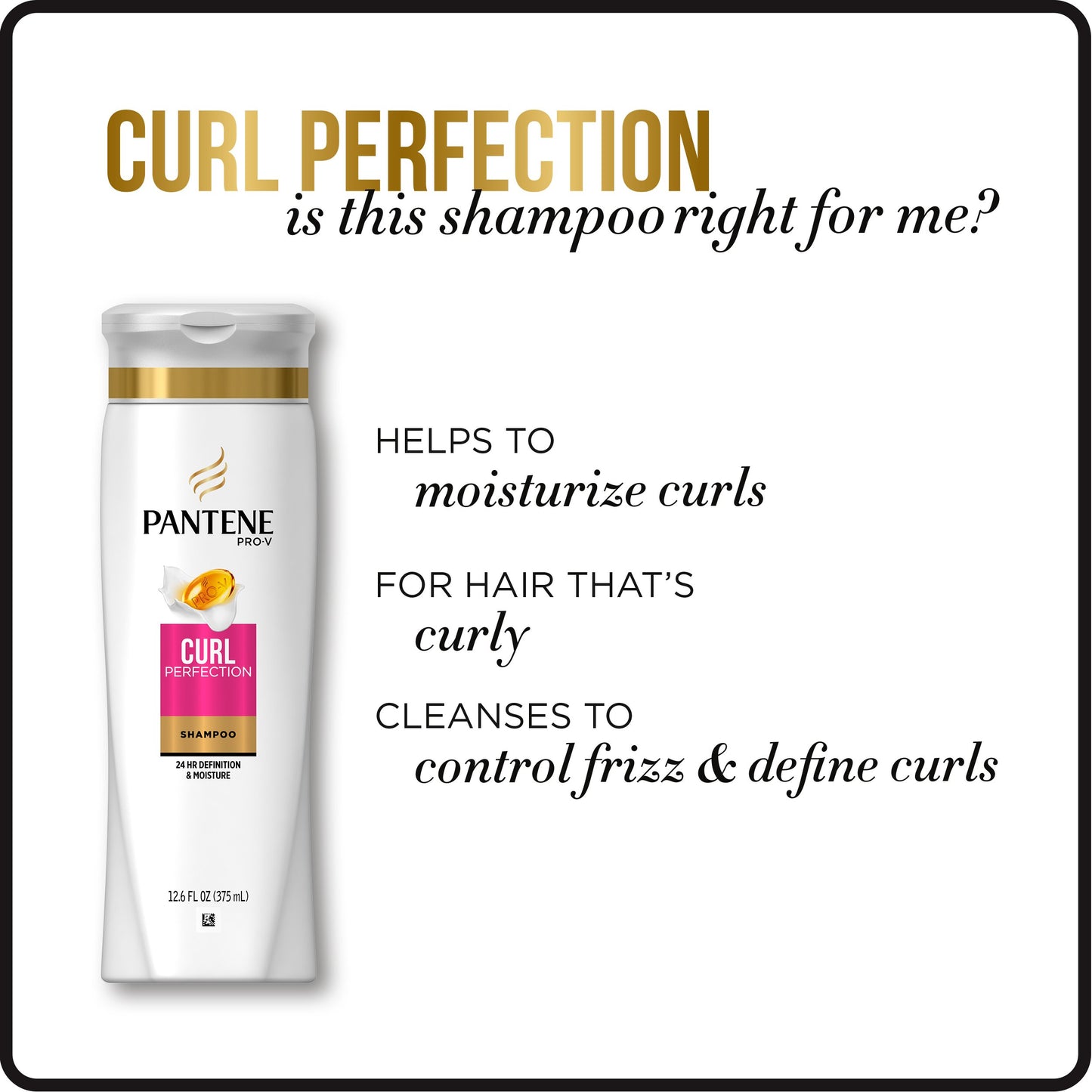 Pantene Pro-V Curl Perfection Shampoo, 20.1 Fl Oz, 20.100000000000001 Fl Oz