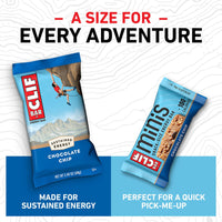 CLIF BAR - Chocolate Chip - Full Size and Mini Energy Bars - Made with Organic Oats - Non-GMO - Plant Based - 2.4 oz. and 0.99 oz. (20 Count)