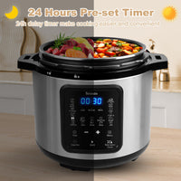 Electric Pressure Cooker: 6 Quart 9-in-1 Multi-Functional Built-in 11 Presets Programs Pressure Pot, Multi Cooker, Slow Cooker, Rice Cooker, Steamer, Sauté, Yogurt Maker, Warmer & Sterilizer