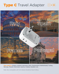 2 Pack European Travel Plug Adapter