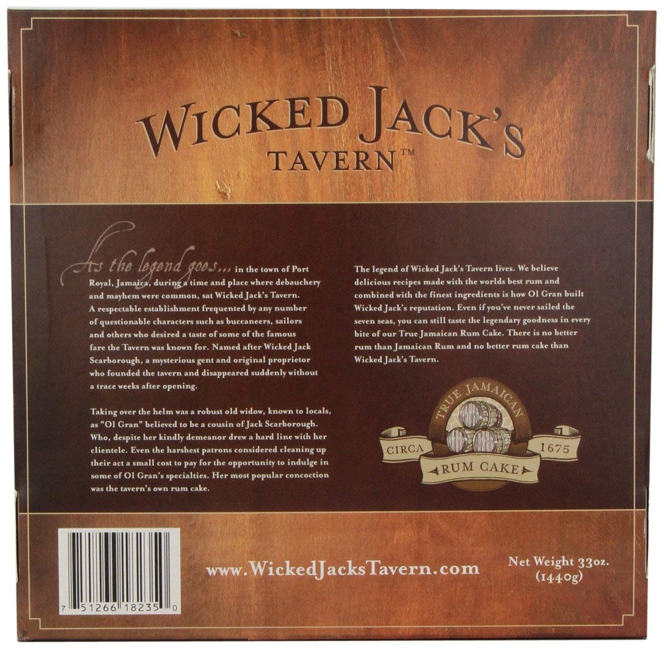 Wicked Jacks Jamaican Butter Rum Cake, Original Golden, 20-oz, Vacuum Packed