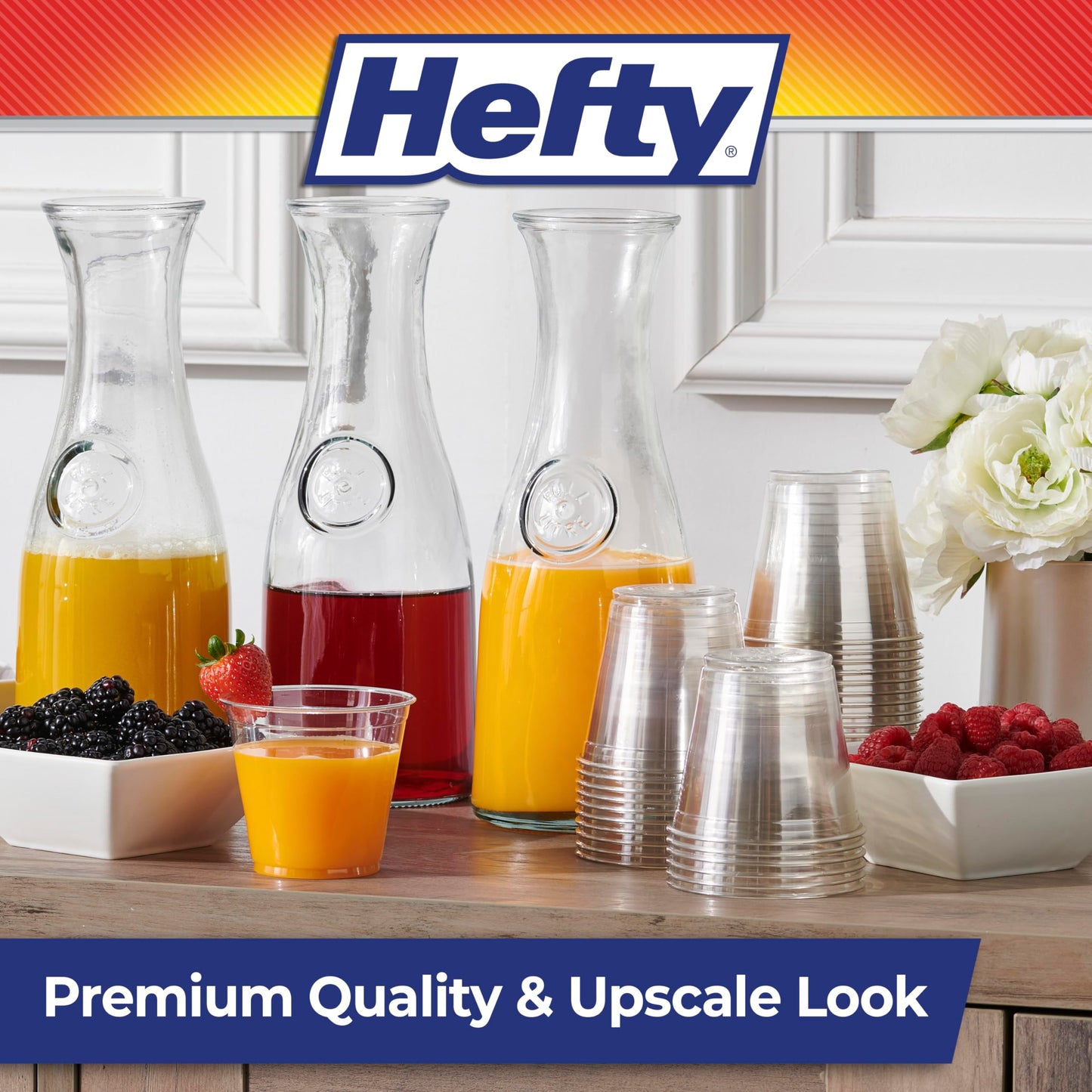 Hefty Deluxe Clear Plastic Party Cups (9 Ounce, 40 Count)