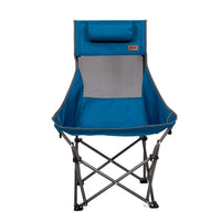 MacSports XP High-Back Folding Camping Chair | Outdoor Back/Lumbar Support, Lightweight (Weighs Under 6lbs), Heavy Duty (Supports 225lbs), for Camping Hiking Gaming Backpacking Sports Hunting (Blue)