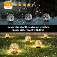 JKIMK Solar Globe Lights, Outdoor Waterproof - 2 Pcs Solar Orbs for Garden, 600mAh Battery, 20 LED Lights, Warm White, Decorative Patio Yard Lawn Backyard Decor