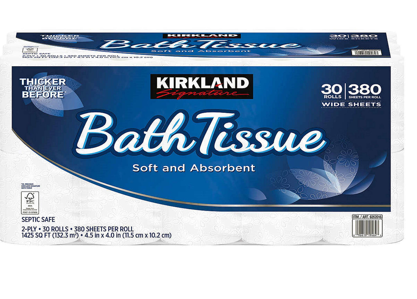 Kirkland Signature Bath Tissue, 2-Ply, 425, 3 Pack (30 count)