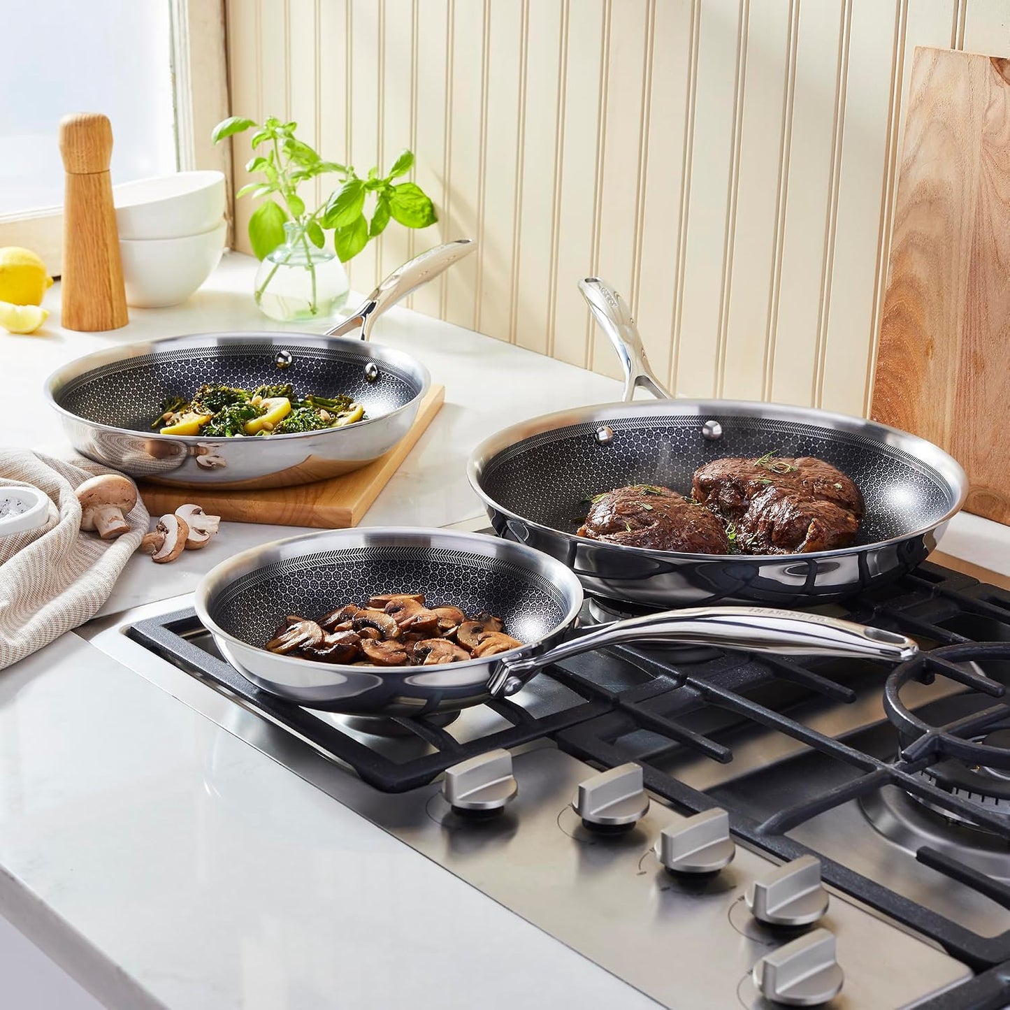 Henckels Paradigm 3-pc Stainless Steel Nonstick Fry Pan Set