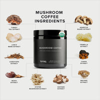 Ultra Concentrated Organic Mushroom Coffee 3,500mg 10:1 Extract - Colombian Sourced Beans 10 Mushroom Blend with Lion's Mane and Cordyceps - Mushroom Powder Coffee Organic Alternative Blend -TQ