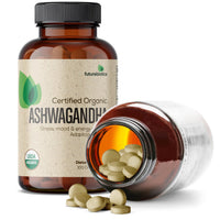 Futurebiotics Certified Organic Ashwagandha, Stress Mood & Energy Support Adaptogenic Herb, Non-GMO, 100 Organic Tablets