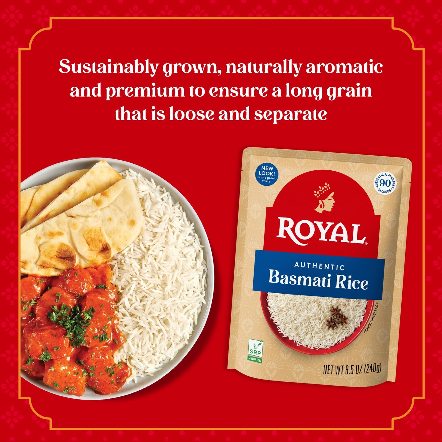 Authentic Royal - Ready To Heat Rice - White Basmati, 4 Count