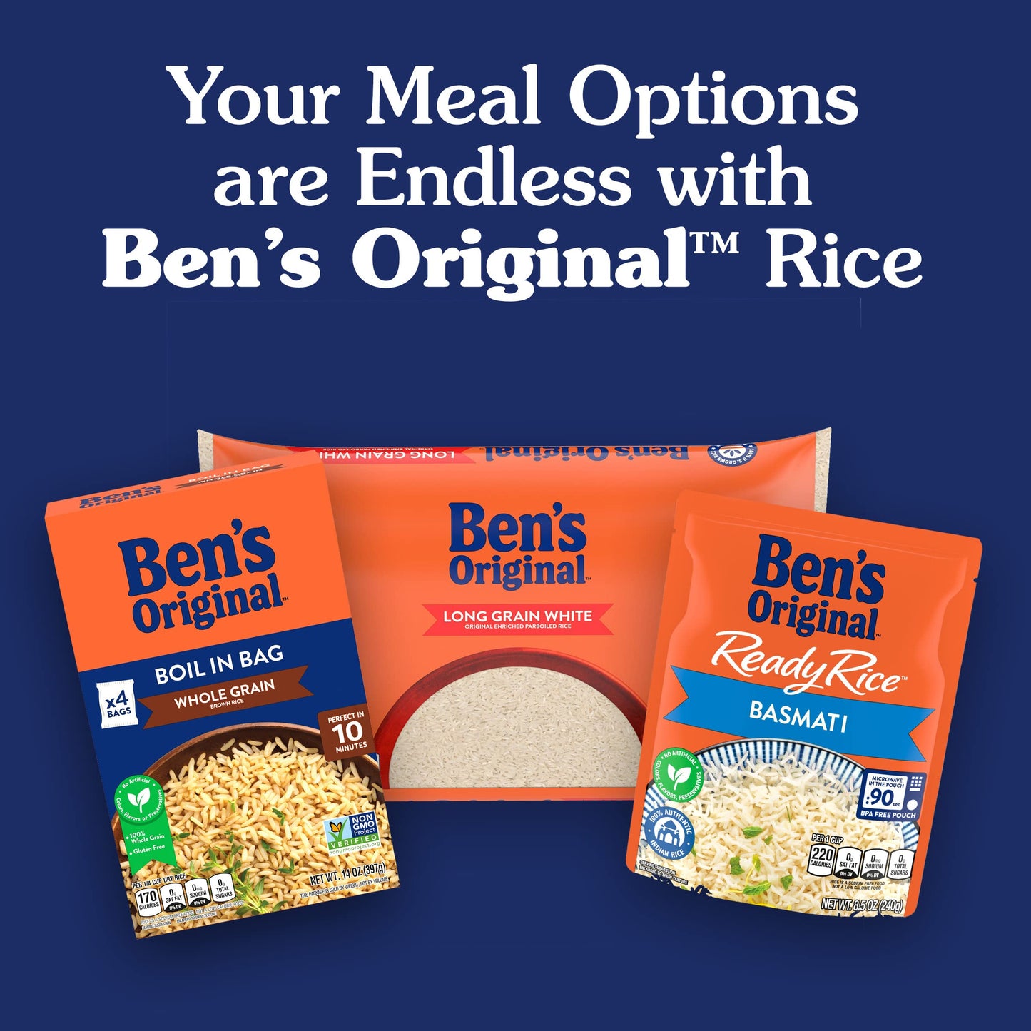 BEN'S ORIGINAL Ready Rice Basmati and Jasmine Rice Variety Pack, Easy Dinner Sides, 8.5 OZ Pouch (Pack of 6)