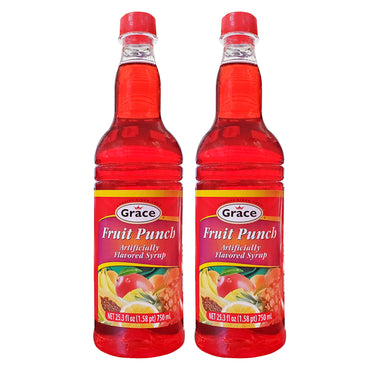 Grace Fruit Punch Flavored Syrup (4 Pack, Total of 50.6fl.oz