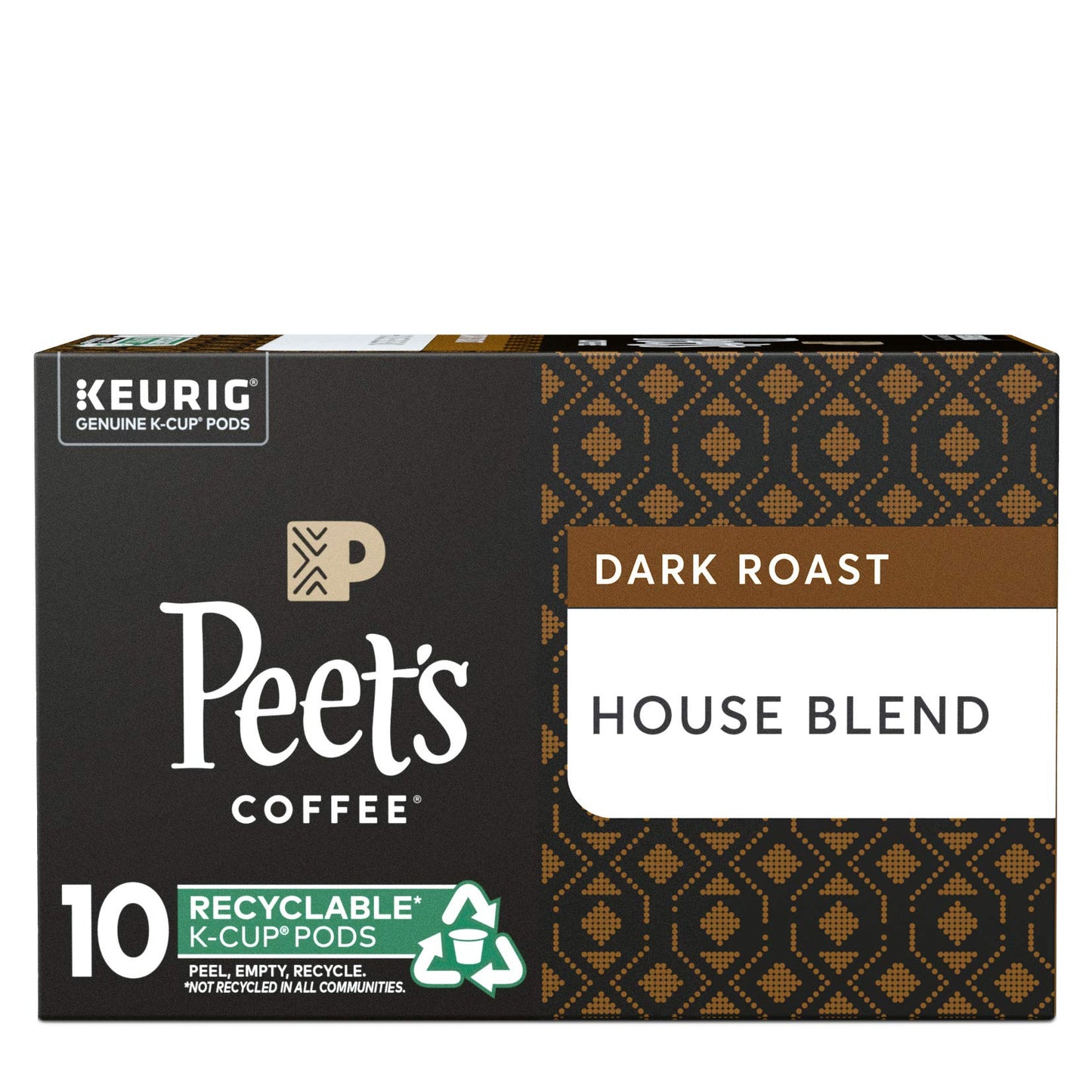 Peet’s Coffee House Blend K-Cup Coffee Pods for Keurig Brewers, Dark Roast, 10 Pods