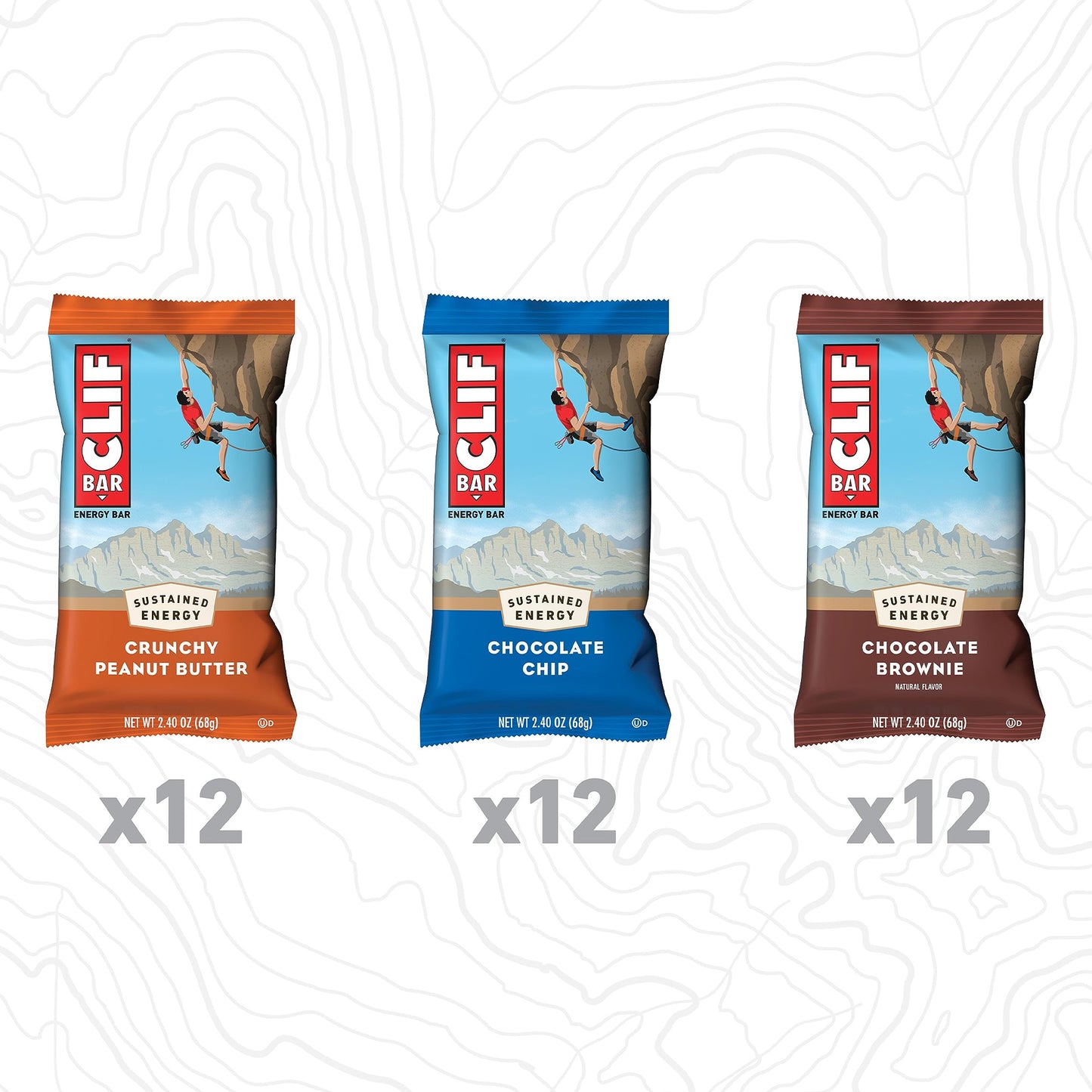 CLIF BAR - Variety Pack - Made with Organic Oats - 10-11g Protein - Non-GMO - Plant Based - Energy Bars - 2.4 oz. (36 Count)