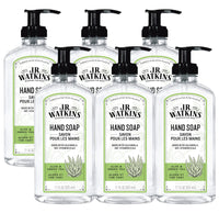 J.R. Watkins Gel Hand Soap, Scented Liquid Hand Wash for Bathroom or?Kitchen, USA Made and Cruelty Free, 11 fl oz, Aloe & Green Tea, 6 Pack