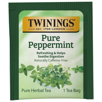 Twinings Pure Peppermint, 100 Individually Wrapped Tea Bags, Fresh Minty Flavour, Naturally Caffeine Free, Enjoy Hot or Iced