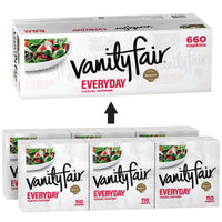 Vanity Fair Everyday Napkins, 660 Count, White Paper Napkins