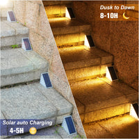 VOLISUN Solar Stair Lights 6 Pack, Solar Step Lights Outdoor Waterproof IP67, LED Outdoor Step Lights, Solar Outdoor Lights Decor for Stair, Deck, Front Step, Front Porch and Patio (Warm White)