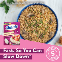 Minute Jasmine Rice, Instant Jasmine Rice for Quick Dinner Meals, 12 Ounce Box