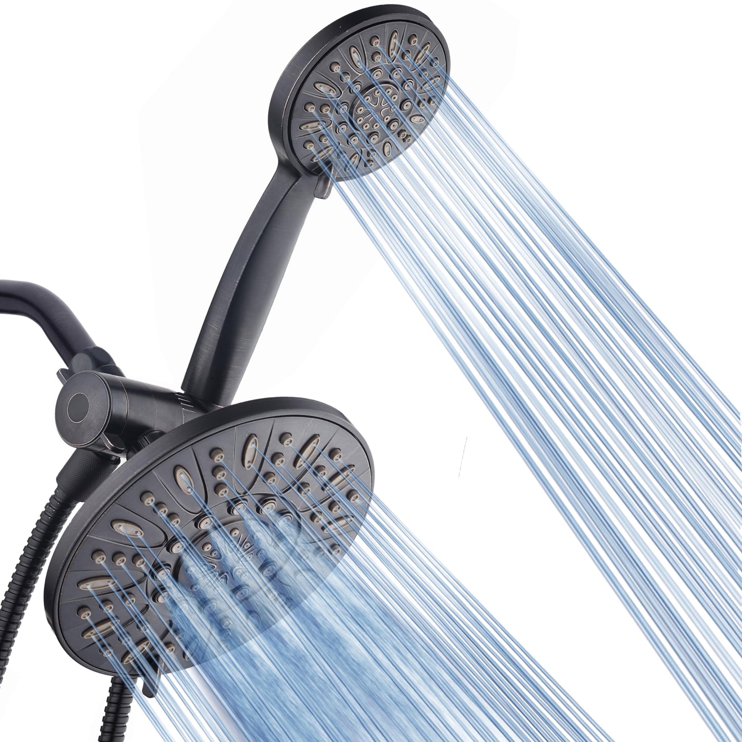 AquaDance 7" Premium High Pressure 3-Way Rainfall Combo with Stainless Steel Hose – Enjoy Luxurious 6-setting Rain Shower Head and Hand Held Shower Separately or Together – Oil Rubbed Bronze Finish