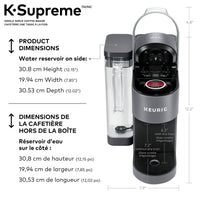 Keurig K-Supreme Single Serve K-Cup Pod Coffee Maker, With MultiStream Technology, Grey, 17.913in x 7.047in x 14.409in