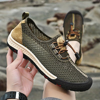 [Breathable Men's Sandals] Comfy Breathable Men's Sandals - Solid Color Slip On Adjustable Buckle Shoes - Non Slip Rubber Sole Durable Beach Water Shoes for Summer
