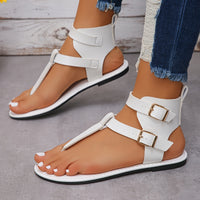 Womens Solid Color Thong Sandals with Stylish Buckle Detail - Ultra-Lightweight & Soft Sole - Effortless Casual Beach Shoes for Summer Escapes - Perfect for Koningsdag/Kings Day Celebrations