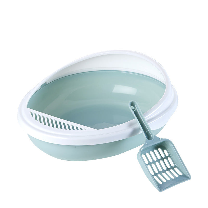 Pet Semi-Enclosed Cat Litter Box Detachable Cat Toilet with Cat Litter Shovel - For Cat Owners - Easy Cleaning & Odor Control - Suitable for Indoor Cats - Great Gift for Cat Lovers