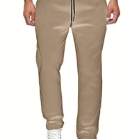 Men'S Fashion Casual Solid Color Fleece-Lined Joggers