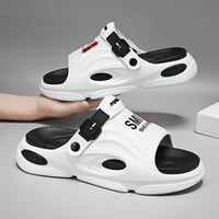 Men's Trendy Street Style Chunky Slippers, Comfy Non Slip Casual Durable Soft Sole EVA Slides, Men's Footwear