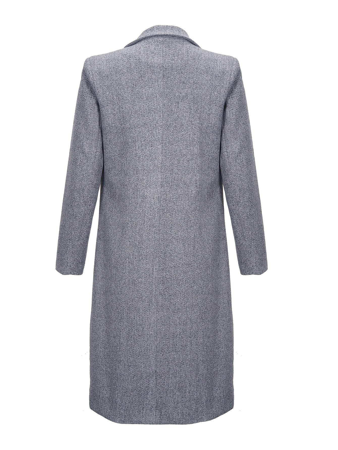 Double Breasted Simple Trench Coat, Casual Long Sleeve Outerwear, Women's Clothing