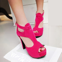Elegant Peach Platform High Heels for Women - Breathable Summer Stiletto Sandals with Open Toe Design, Ankle Strap, and Faux Cover Interior - Ideal for Work & Casual Wear, Stiletto Heels