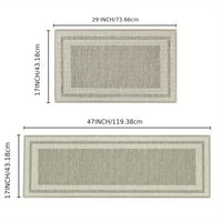 Sm:)e Rubber Non-Slip Washable Absorbent Kitchen Rugs and Mats Set of 2, Kitchen Mats for Floor Kitchen Runner Hallway Laundry Room in Front of Sink Beige Grey - 17x29 and 17x47 Inch