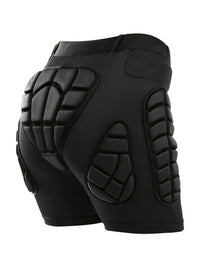 Four Seasons High Stretch Polyester Knit Fabric 3D Padded Shorts for Ice Hockey, Snowboarding, Gymnastics, Roller Skating - Moisture Wicking, Flexible, Regular Fit