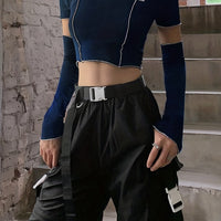 Off Shoulder Hollow Crew Neck T-shirt, Casual Loose Long Sleeve Fashion Summer Slim Bottoming T-Shirts Tops, Women's Clothing