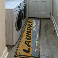 1pc Non Slip Laundry Room High Quality Runner Rug, Decor Non-Skid Comfort Standing Mat Machine Washable Text Design Laundry Mat, Floor Mats & Matting for Kitchen, Porch, Bathroom, Hotel, Commercial Laundry Rooms, And Home