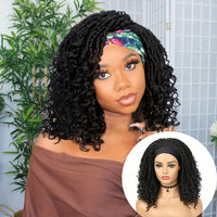 Headband Wig Headband Dreadlock Curly Hair Synthetic Wig Locs Crochet Hair Dark Brown/ Black/ 99J Ginger Color Crochet Twist Braids Hair Wigs Afro Curly Synthetic Hair Braiding Wig African Hairstyle For Women