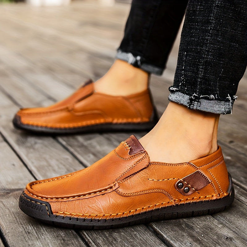 Men's Casual Shoes Fall One Step Lazy Large Business Casual Soft Sole Bean Shoes Dad Men's Shoes