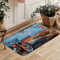 1/2pcs, Motorcycles And Route 66 Kitchen Rugs Non Slip Washable Thicken Kitchen Mat Kitchen Carpet Rugs For Kitchen Floor Kitchen Mats For Floor Kitchen Rugs Non Slip Kitchen Runner