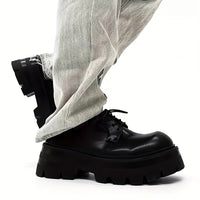 Men's Classic Platform Chunky Shoes, Comfy Non Slip Microfiber Upper Rubber Sole Durable Dress Shoes, Men's Footwear For Party, Vacation, Wedding