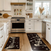 2-Pack Spooky Ghost Halloween Kitchen Mats - Durable Polyester Rugs with Vibrant Skeleton, Spider, and Bone Designs, Machine Washable, Non-Slip, and Water-Resistant for Spooky Home Decor All Year Round